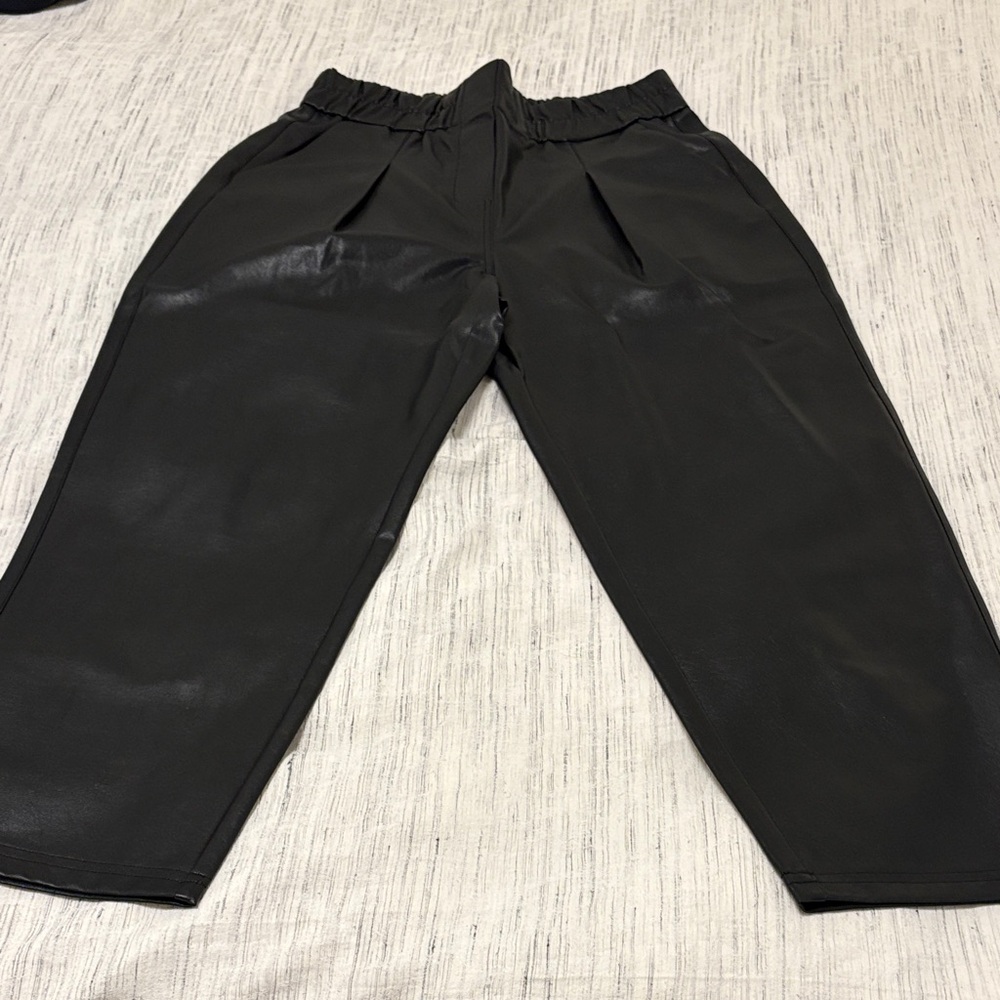 Brochu Walker Fiera Black vegan leather Ankle Pants